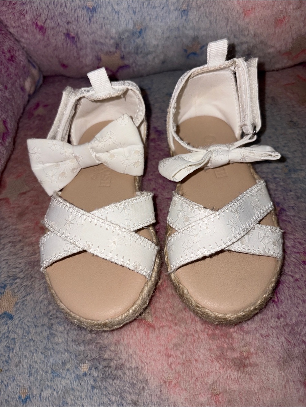 OshKosh B'gosh White Bow Espadrille-Style Sandals